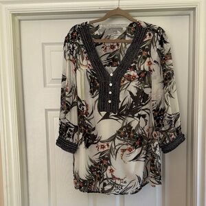 Daniel Rainn Black and White Floral Tunic
